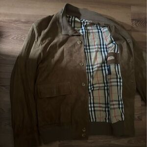Burberry Brown Suede Bomber Jacket